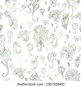 Pattern surface design on white background flowers in line style.