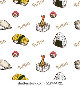 pattern sushi drawing graphic  design objects
