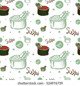 pattern sushi drawing graphic  design objects background
