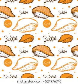 pattern sushi drawing graphic  design objects background
