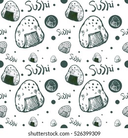 pattern sushi drawing graphic  design objects background