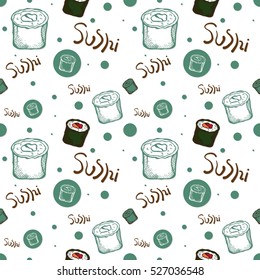 pattern sushi drawing graphic  design objects background
