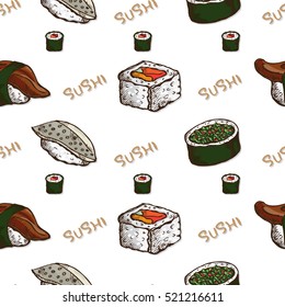 pattern sushi japan foods 