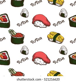pattern sushi japan foods 