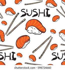 pattern sushi japan foods drawing graphic design illustrate objects 