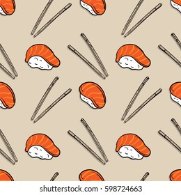 pattern sushi japan foods drawing graphic design illustrate objects 