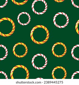 Pattern. Sweet Christmas candy. Lollipop on a stick. Festive sweetness. Caramel candies. Sweet New Year's dessert. Vector design.