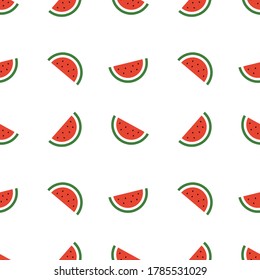 Pattern of sweet juicy pieces watermelon, watermelon slices with seed Vector background, illustration eps 10.