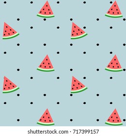 Pattern of sweet juicy pieces watermelon, watermelon slices with seed Vector background, illustration eps 10