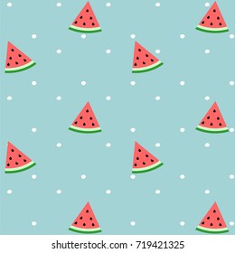 Pattern of sweet juicy pieces watermelon, watermelon slices with seed Vector background, illustration eps 10