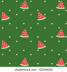 Pattern of sweet juicy pieces watermelon, watermelon slices with seed Vector background, illustration eps 10