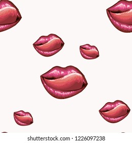 Pattern with sweet lips. A pattern with lips that are so sweet that they lick.