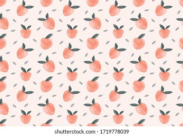pattern sweet peaches in watercolor