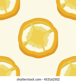 Pattern of sweet pepper slice in a yellow theme