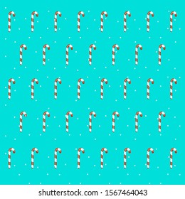 Pattern with sweets. christmas holiday background.  Repeated candy silhouettes print