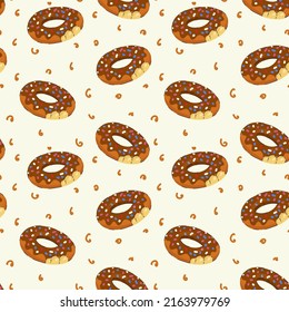 Patrón con círculos de dibujos animados de natación. Juguetes de goma para juegos de billar, donuts. El fondo con salvavidas para el baño de verano. Ilustración del vector