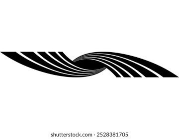 Pattern of swirling black lines on a white background in retro style. logo Design element. Vector background
