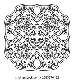 Pattern of swirling lines. Element for the cover of the book, postcards, t-shirts. Illustration for rugs.
