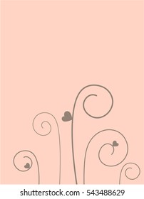 pattern of swirls and hearts on a pink background