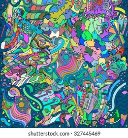 Pattern, symbolizing the subconscious. Scraps of thought, spikes, hooks show the world of the unconscious. It symbolizes fears, dreams, fantasies. Color.