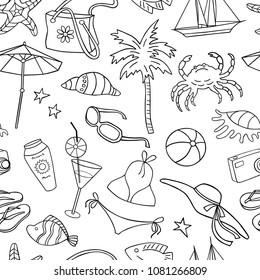 Pattern the symbols of beach recreation 