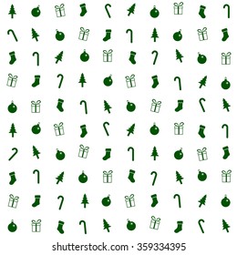 pattern with symbols of Christmas, white background