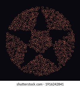 Pattern with symbols of gambling. Colored illustrations with hearts, spades, clubs, diamonds. Template for advertising parties, events in Vegas. 