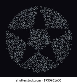 Pattern with symbols of gambling. Colored illustrations with hearts, spades, clubs, diamonds. Template for advertising parties, events in Vegas. 