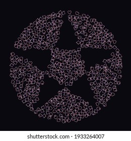 Pattern with symbols of gambling. Colored illustrations with hearts, spades, clubs, diamonds. Template for advertising parties, events in Vegas.
