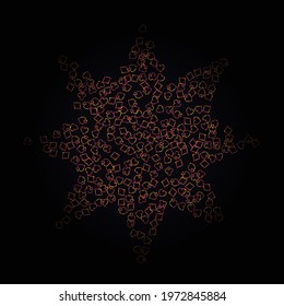 Pattern with symbols of gambling. Colored illustrations with hearts, spades, clubs, diamonds. Template for advertising parties, events in Vegas.
