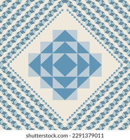 Pattern  symbols, Square pattern, blue tone background.