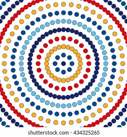 Pattern with symmetric geometric ornament. Abstract repeated bright squares and rhombuses background. Ethnic wallpaper. Vector illustration