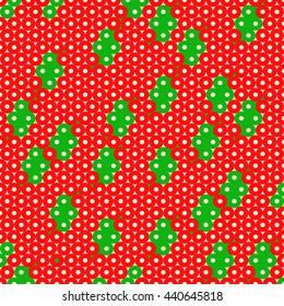 Pattern with symmetric geometric ornament. Abstract repeated circles background. Grill wallpaper. Vector illustration