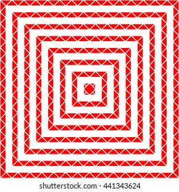Pattern with symmetric geometric ornament. Abstract repeated triangles background. Mosaic wallpaper. Vector illustration