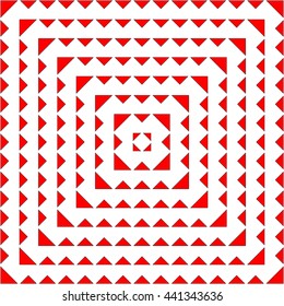 Pattern with symmetric geometric ornament. Abstract repeated triangles background. Mosaic wallpaper. Vector illustration