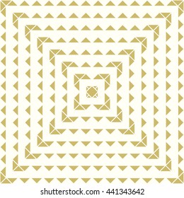 Pattern with symmetric geometric ornament. Abstract repeated triangles background. Mosaic wallpaper. Vector illustration