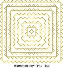 Pattern with symmetric geometric ornament. Abstract repeated triangles background. Mosaic wallpaper. Vector illustration