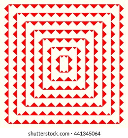 Pattern with symmetric geometric ornament. Abstract repeated triangles background. Mosaic wallpaper. Vector illustration