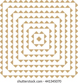 Pattern with symmetric geometric ornament. Abstract repeated triangles background. Mosaic wallpaper. Vector illustration