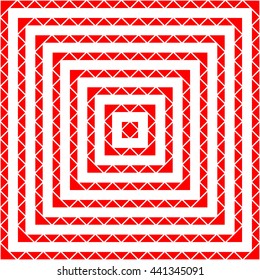 Pattern with symmetric geometric ornament. Abstract repeated triangles background. Mosaic wallpaper. Vector illustration