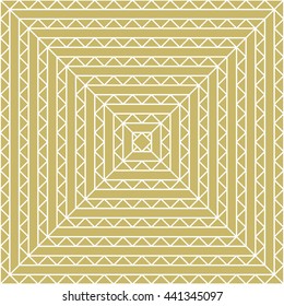 Pattern with symmetric geometric ornament. Abstract repeated triangles background. Mosaic wallpaper. Vector illustration