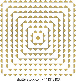 Pattern with symmetric geometric ornament. Abstract repeated triangles background. Mosaic wallpaper. Vector illustration