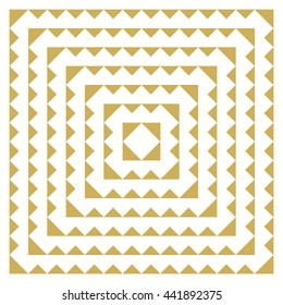 Pattern with symmetric geometric ornament. Abstract repeated triangles background. Mosaic wallpaper. Vector illustration