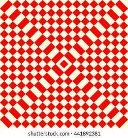 Pattern with symmetric geometric ornament. Abstract repeated triangles background. Mosaic wallpaper. Vector illustration