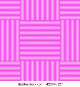 Pattern with symmetric geometric ornament. Bright pink white sharp lines abstract background. 3d optical faux effect wallpaper. Vector illustration