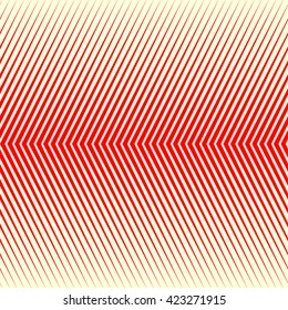 Pattern with symmetric geometric ornament. Bright red white sharp lines abstract background. Vector illustration