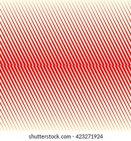 Pattern with symmetric geometric ornament. Bright red white sharp lines abstract background. Vector illustration