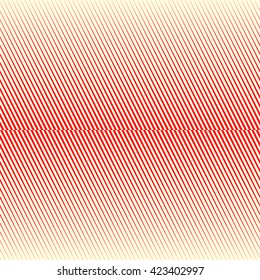 Pattern with symmetric geometric ornament. Bright red white sharp lines abstract background. Vector illustration