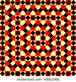 Pattern with symmetric geometric ornament. Colored abstract background. Ornament picture wallpaper. Vector illustration