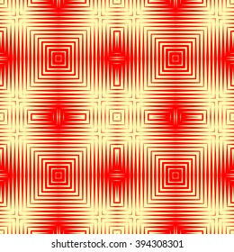 Pattern with symmetric geometric ornament. Polygons red white abstract background. Geometrical figures abstract. Abstract repeated wallpaper. Vector illustration